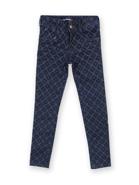 

Tommy Hilfiger Girls Blue Printed Skinny Fit Stretchable Jeans
