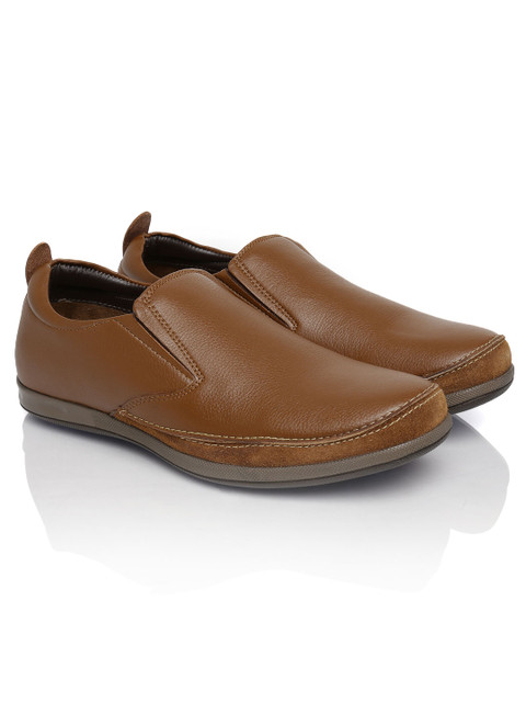 

Franco Leone Men Tan Brown Leather Casual Shoes