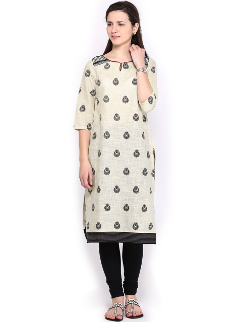 

W Women Beige Printed Kurta