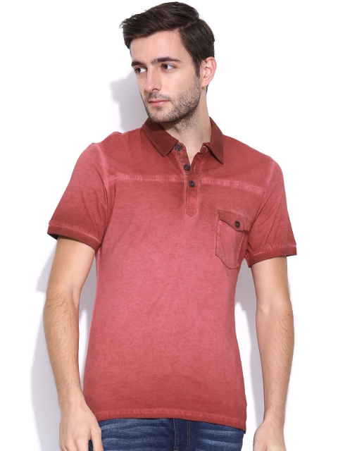 

United Colors of Benetton Men Brick Red Polo T-shirt
