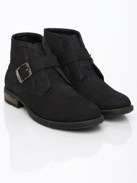 

Roadster Men Black Nubuck Leather Casual Shoes