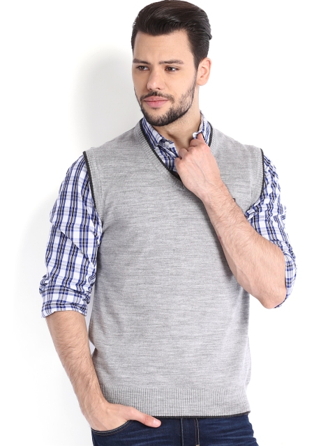 Arrow Sport Men Grey Melange Sweater