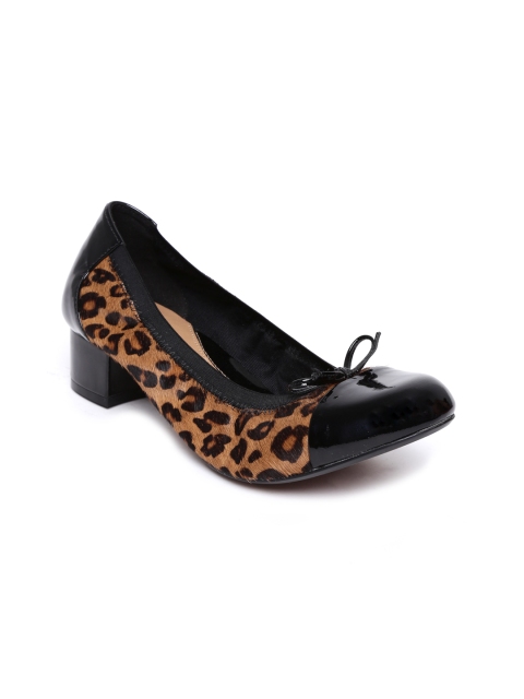 

Clarks Women Brown & Black Leopard Print Leather Pumps