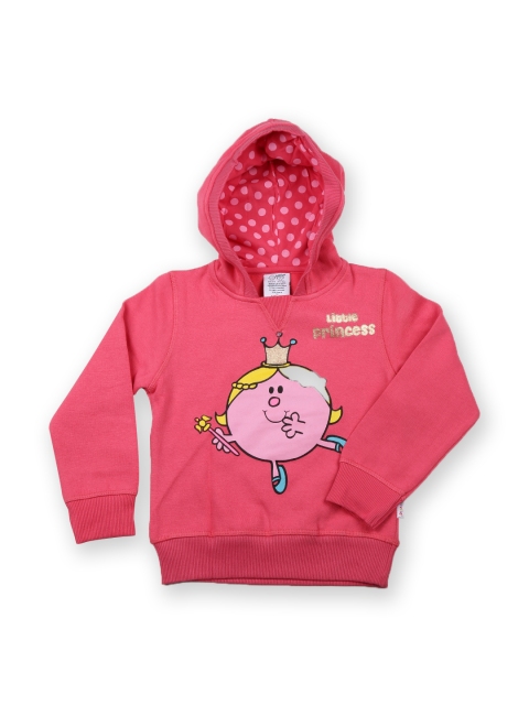 

Mr. Men Little Miss by Kids Ville Girls Pink Hooded Printed Sweatshirt