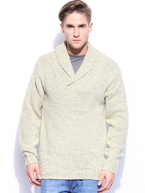 

Quiksilver Men Off-White & Grey Chester Sweater