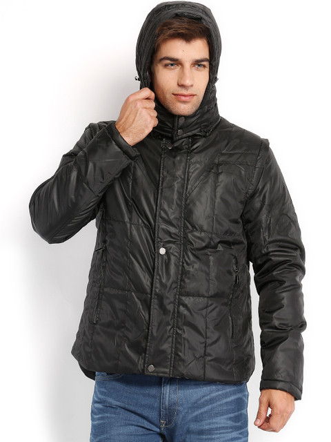 

Peter England Men Black Padded Jacket, Multi
