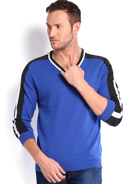 

Peter England Men Blue Woollen Sweater