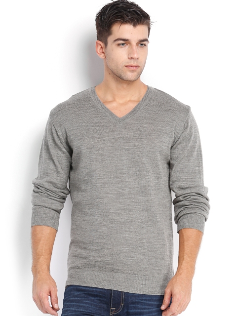 

Peter England Men Grey Melange Woollen Sweater