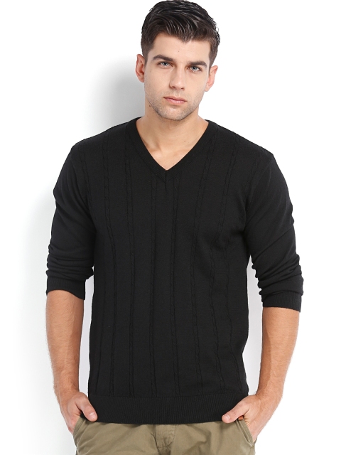 

Peter England Casuals Men Black Woollen Sweater