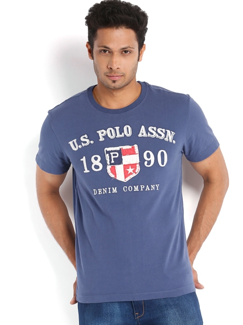 

U.S. Polo Assn. Denim Co. Men Blue Embroidered T-shirt