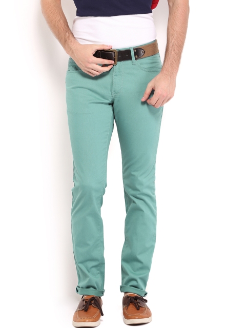 

Nautica Men Green Solid Corduroy Slim Fit Trousers