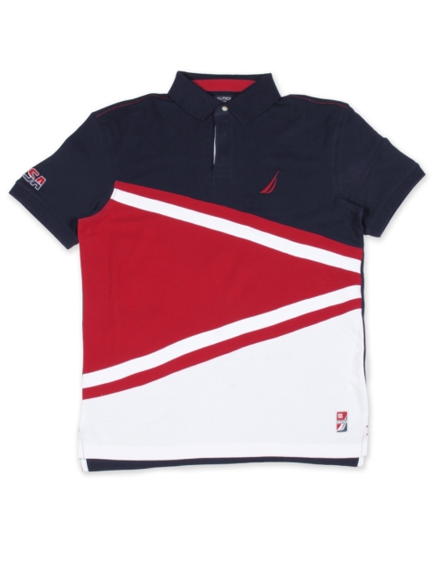 

Nautica Men Navy & Red Polo T-shirt, Navy blue