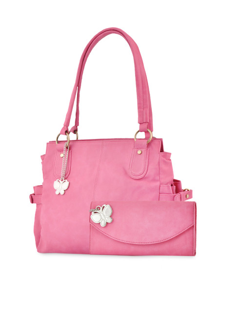 

Butterflies Shoulder Bag & Wallet Set, Pink