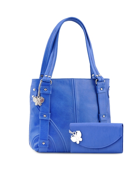 

Butterflies Blue Handbag Wallet Set