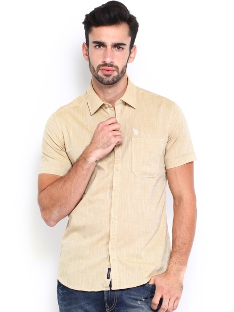 

U.S. Polo Assn. Denim Co. Men Beige Casual Shirt
