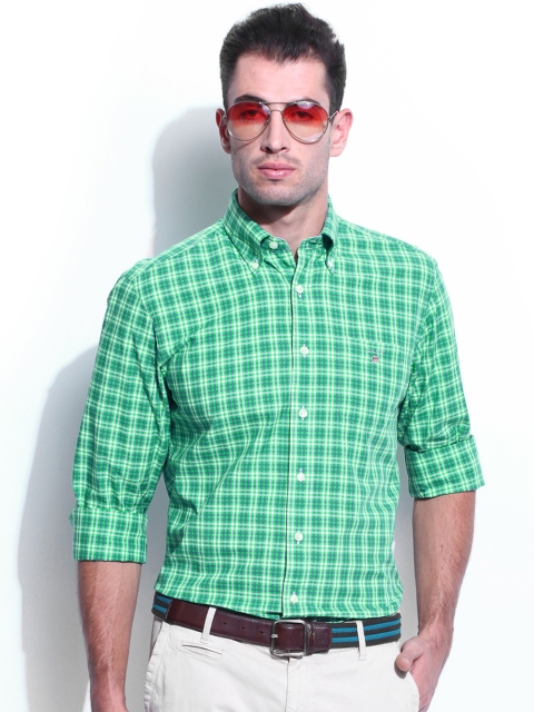 

GANT Men Green & Blue Checked Casual Shirt