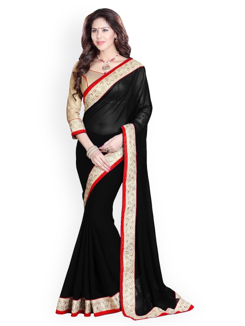 

MIRCHI FASHION Black Georgette Fashion Saree
