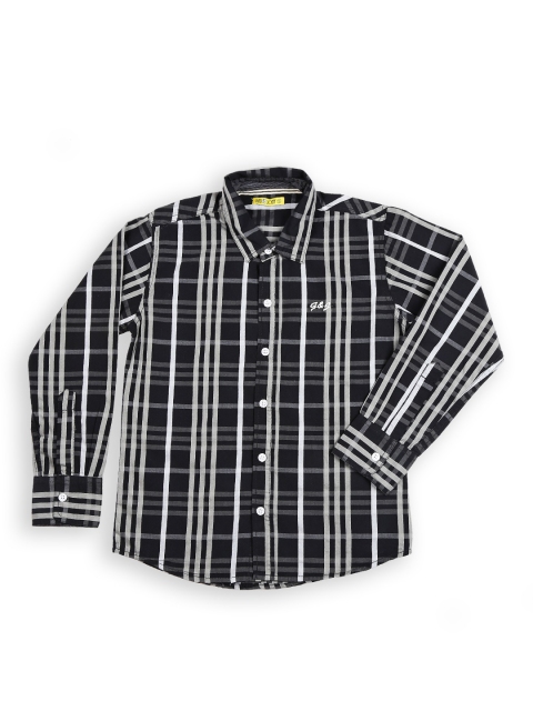 

Gini and Jony Boys Black Checked Casual Shirt