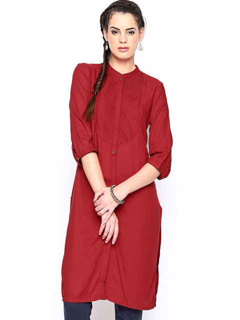 

W Women Dark Red Kurta