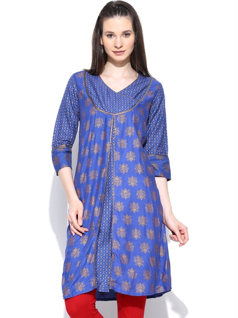 

Aurelia Women Purple Printed A-Line Kurta