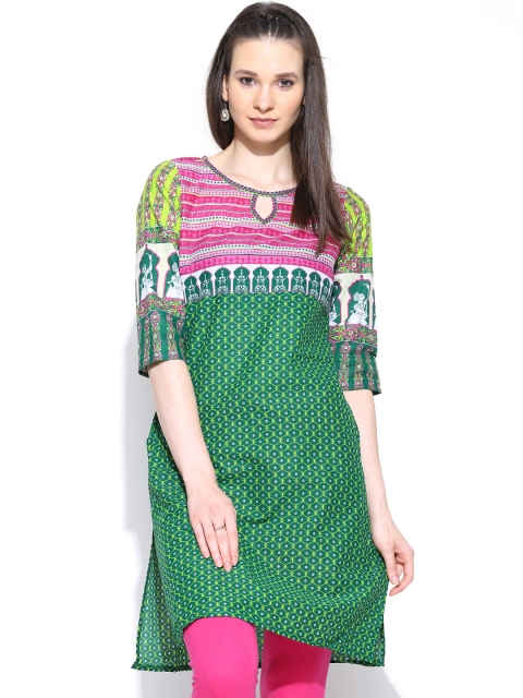 

Aurelia Women Green Printed Kurta