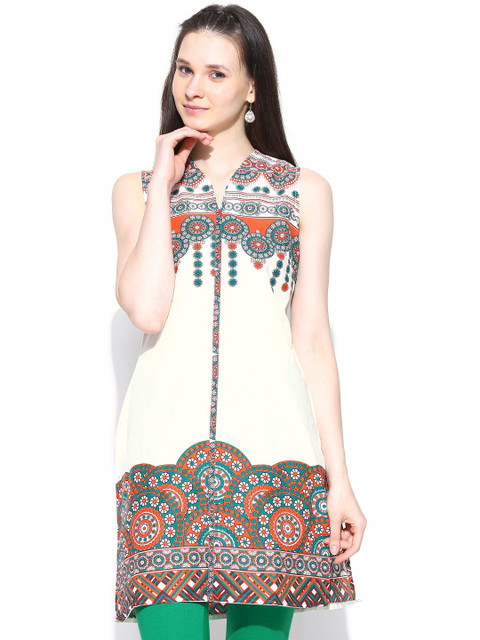 

Aurelia Women Off-White Printed Kurta