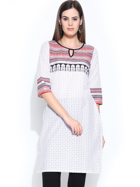 

Aurelia Women White Printed Kurta