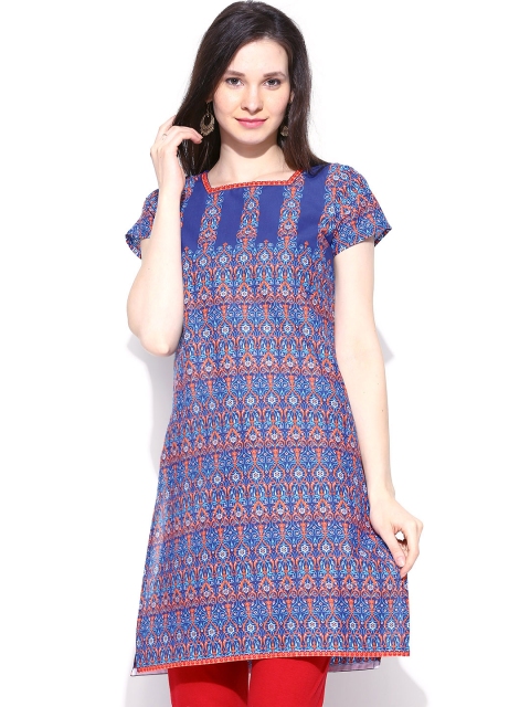 

Aurelia Women Blue Printed Kurta