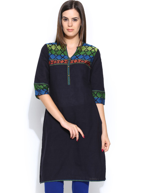

Aurelia Women Navy Kurta, Navy blue