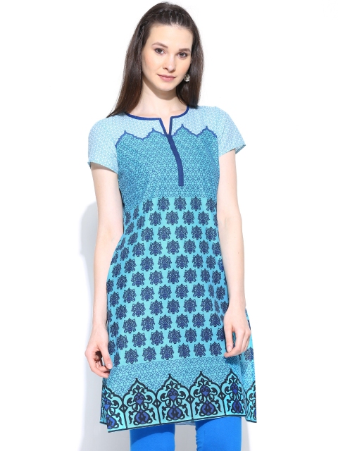 

Aurelia Women Blue Printed Kurta