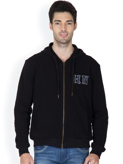 

Hypernation Men Black Hooded Sweatshirt
