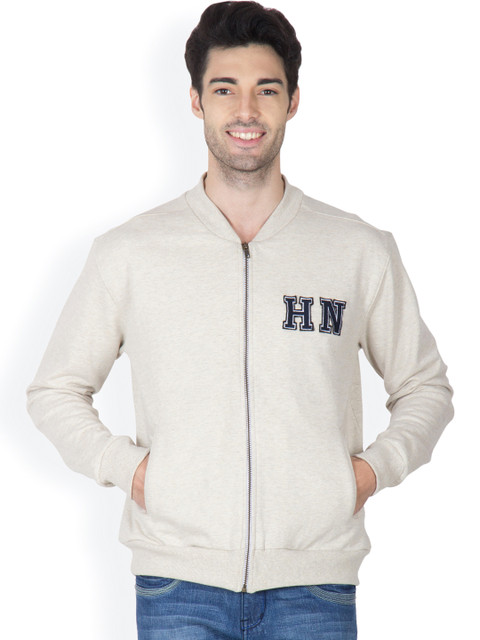 

Hypernation Men Grey Melange Sweatshirt