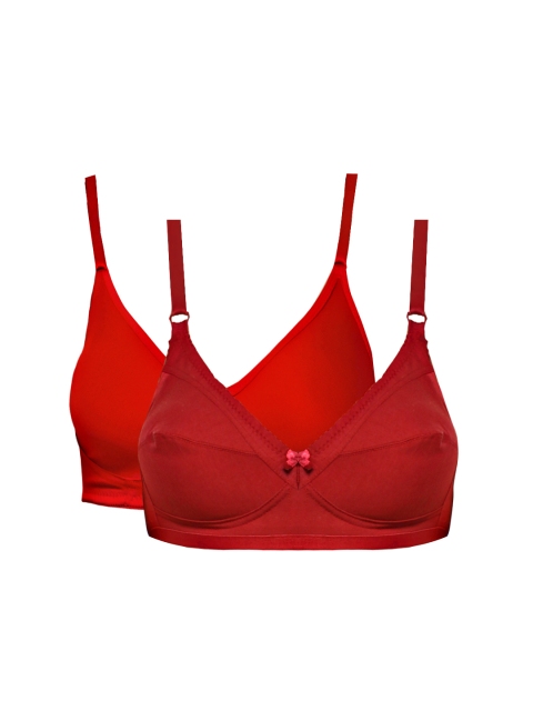 

Clovia Pack of 2 Bras BRC184P1440B, Red