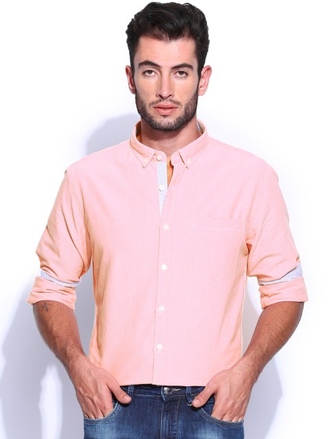 

Flying Machine Men Pink Casual Shirt