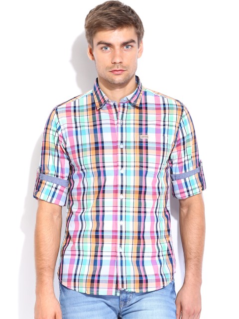 

Flying Machine Men Multicoloured Checked Casual Shirt, Multi