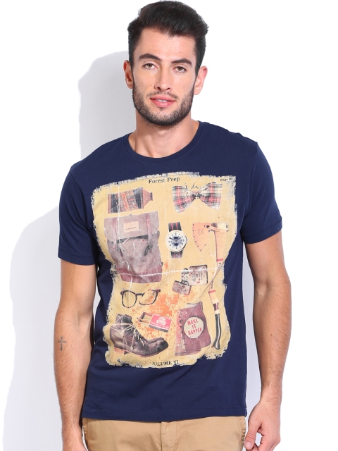 

Flying Machine Men Blue Printed T-shirt