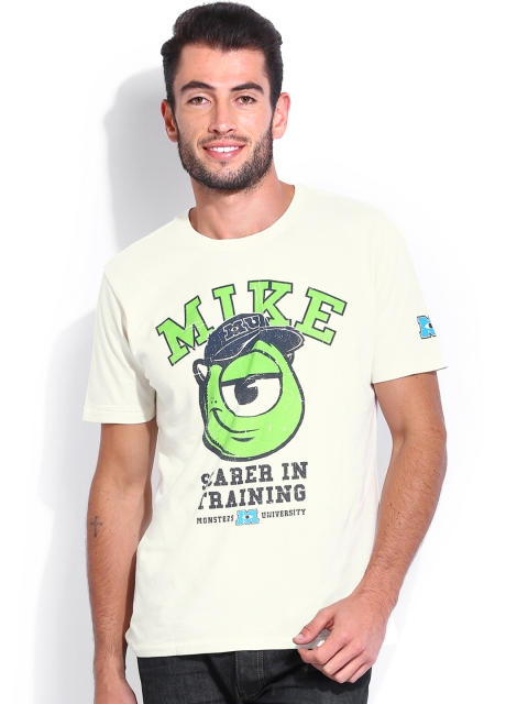 

Flying Machine Men Cream-Coloured Printed T-shirt