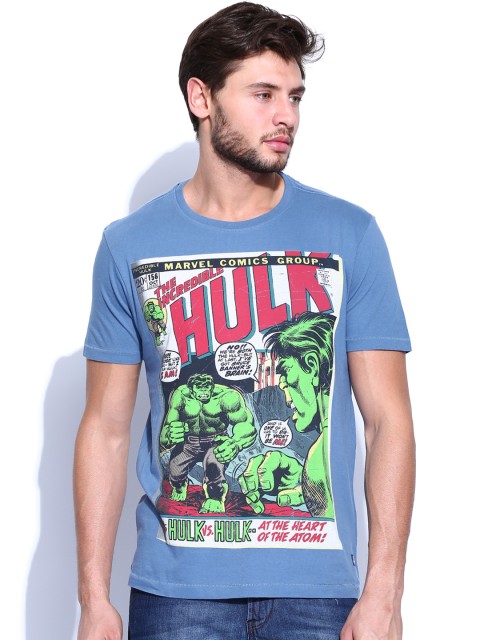 

Flying Machine Men Blue Printed T-shirt