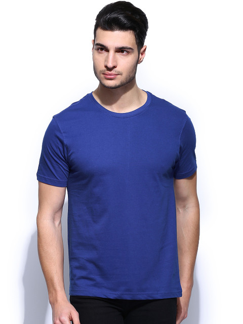 

Flying Machine Men Blue Pure Cotton T-shirt