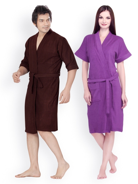 

Sand Dune Set of 2 Bathrobes, Brown