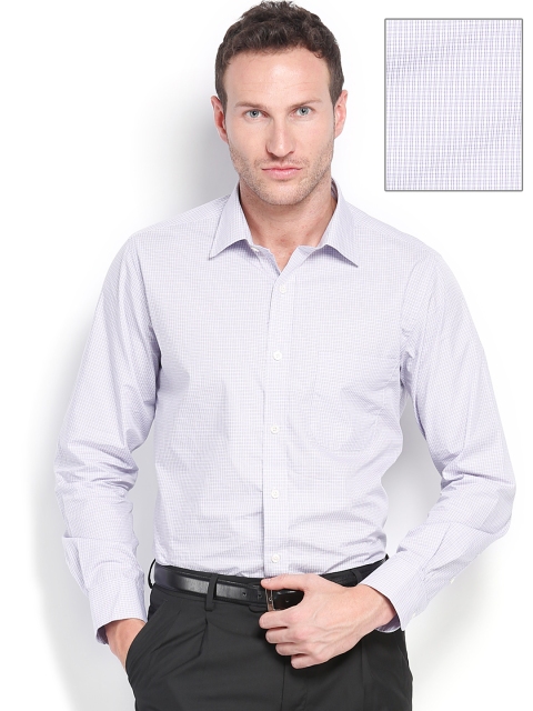 

Arrow Men White & Lavender Checked Premium Formal Fit Shirt