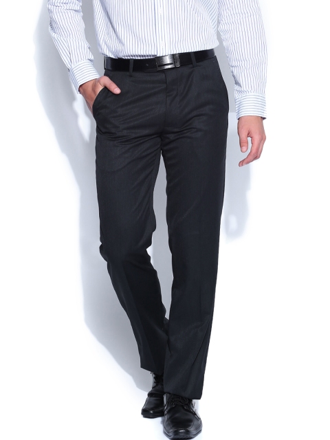 

Arrow Men Charcoal Grey Woollen Smart Fit Formal Trousers