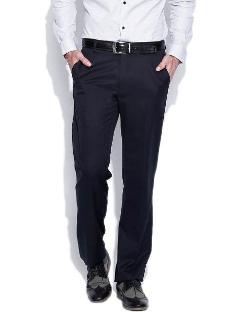 

Arrow Navy Smart Fit Woollen Formal Trousers, Navy blue