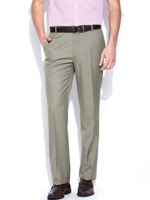 

Arrow Men Olive Green Smart Fit Formal Trousers