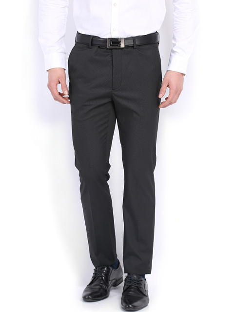 

Arrow Men Charcoal Grey Tapered Fit Formal Trousers