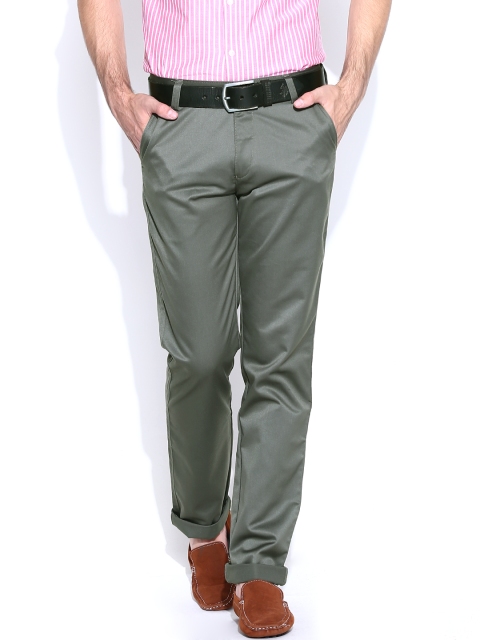 Arrow Sport Men Olive Green Slim Fit Formal Trousers