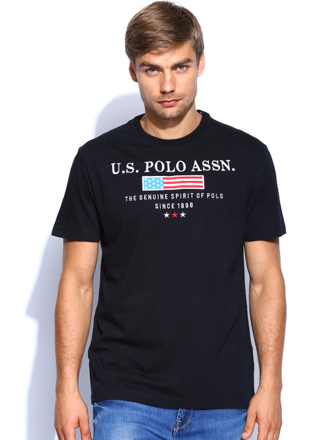 

U.S. Polo Assn. Men Black Embroidered T-shirt