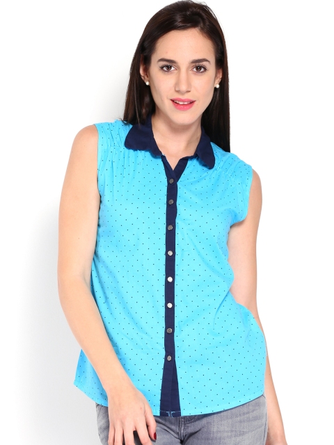 

Wrangler Women Light Blue Printed Shirt