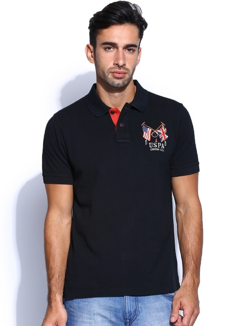 

U.S. Polo Assn. Denim Co. Men Black Polo T-shirt