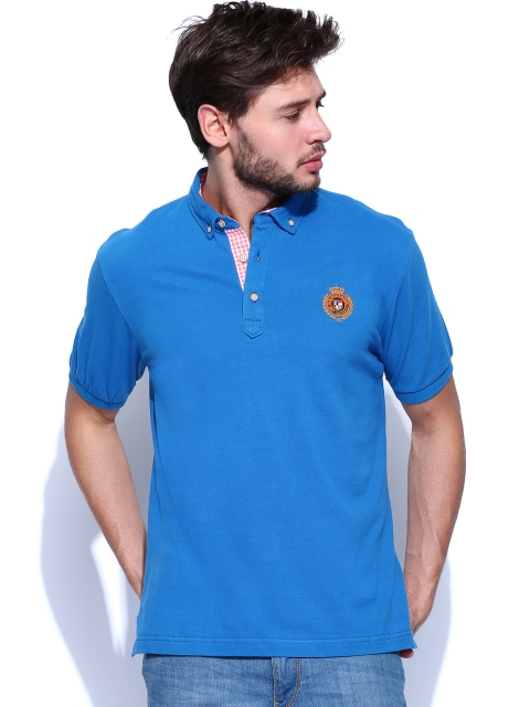 

U.S. Polo Assn. Men Blue Pique Polo T-shirt